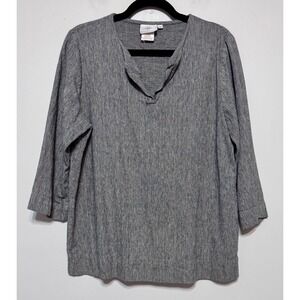 Hot Cotton‎ Marc Ware Linen Blend Top Size Medium Coastal Grandmother Minimalist